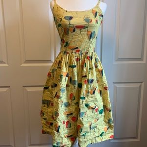 Vintage style swing dress w/ cocktail print